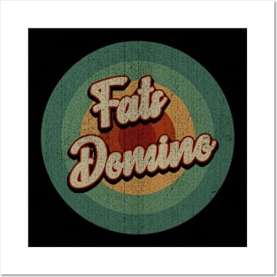 Circle Retro Vintage Fats Domino Posters and Art